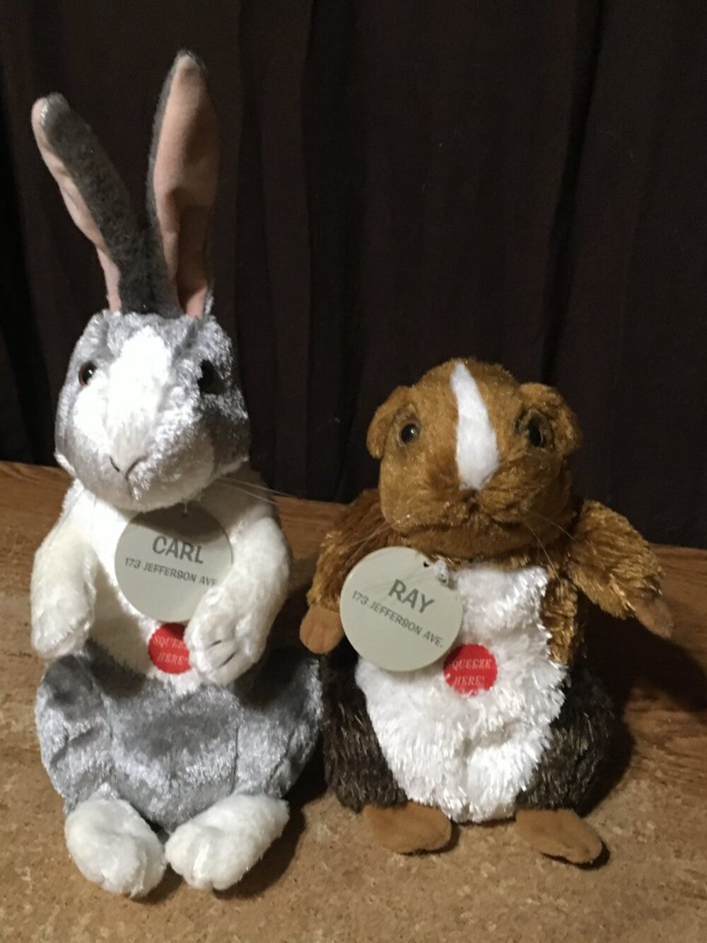 CARL THE RABBIT & RAY THE GUINEA PIG BEVERLY HILLS TEDDY BEAR BLOCKBUSTER 2002